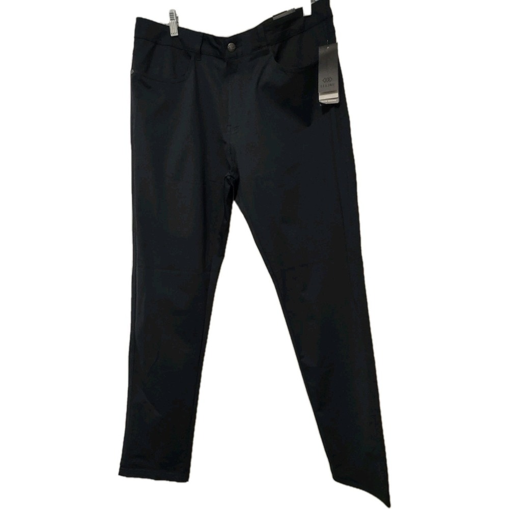 Legend Pants Men's Size M 34/30 Black Straight Pockets 1 Zip Modern Stretch